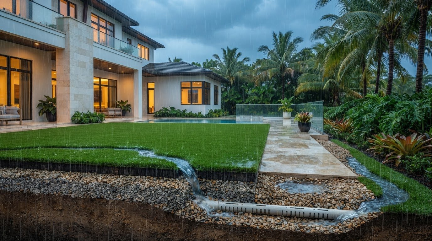 Artificial Turf Drainage Solutions: A South Florida Homeowner’s Guide