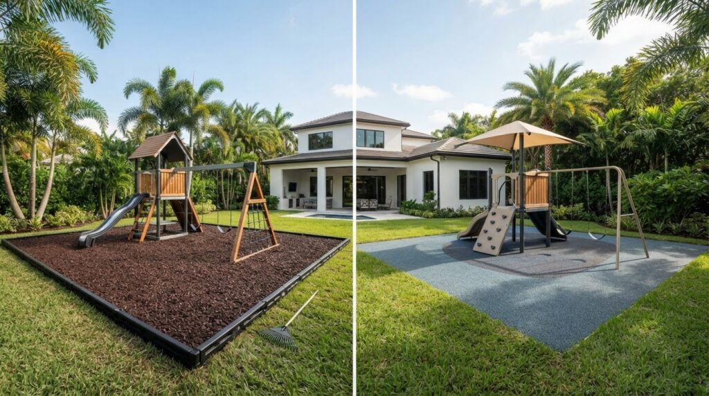 Choose among safe playground surfaces for home and your yard