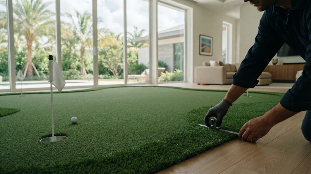 Indoor Putting Green Installation in Palm Beach Gardens
